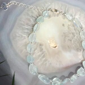 Aquamarine Freeform Bracelet - Chain Extender
